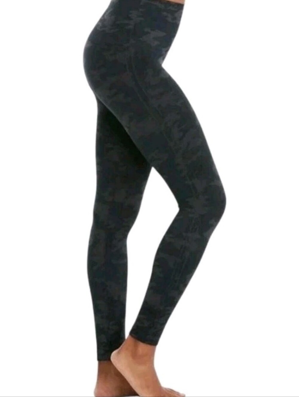 SPANX Look At Me Now Seamless Camo Shaping Leggings in Black Women's L NWT - Picture 3 of 10